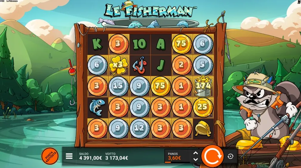 Rulli della slot Le Fisherman, uno dei giochi disponibili su SpinBoss — Tabella dei bonus SpinBoss